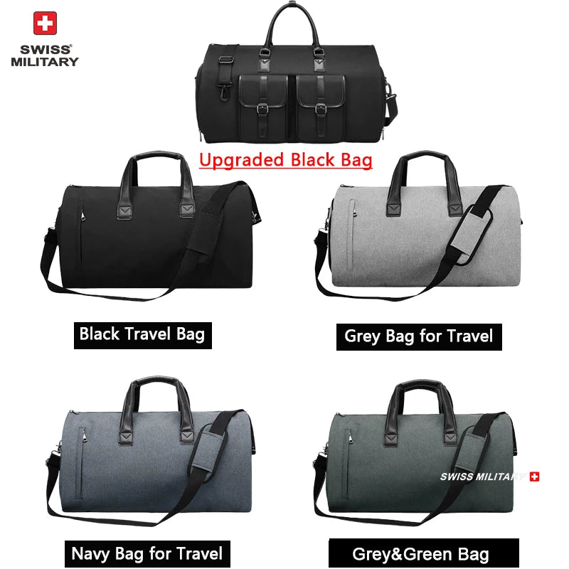 SWISS MILITARY New Men's Business Garment Bags Large Multifunctional Foldable Suit Bag with Shoes Bag Gym Bag Shoulder Bags