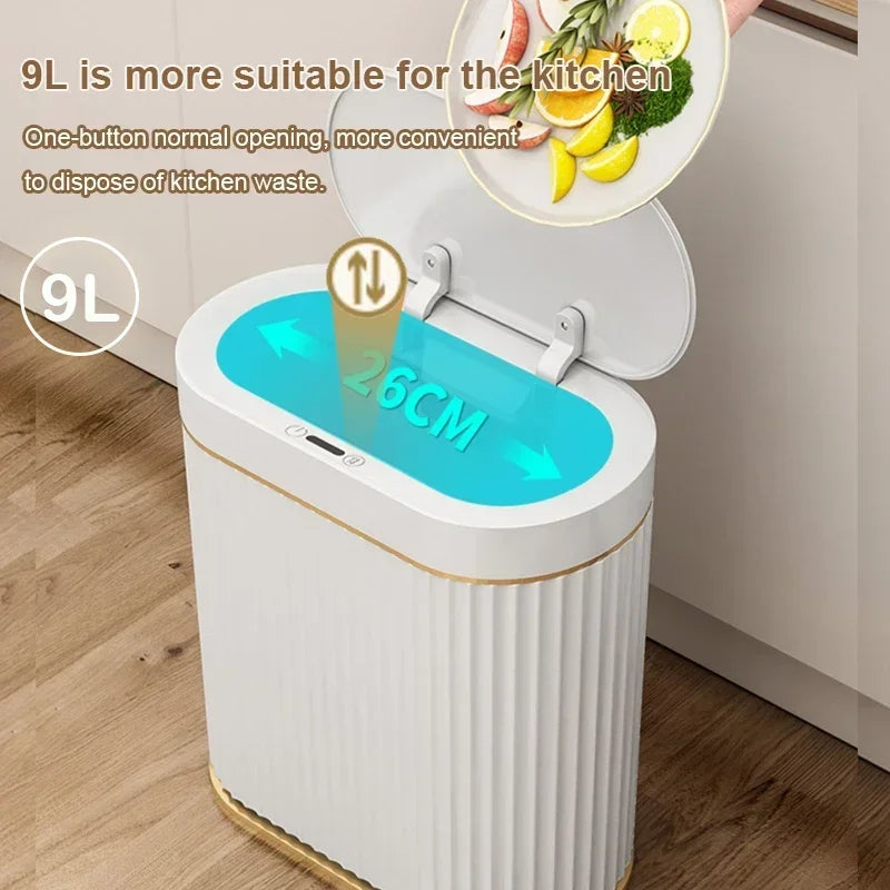 Wastebasket Smart dump Bathroom Trash Bin Toilet Garbage Bucket Dustbin automatic sensor trash can with lid kitchen accessories