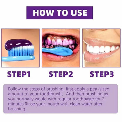 V34 Teeth Whitening Purple Mousse Toothpaste